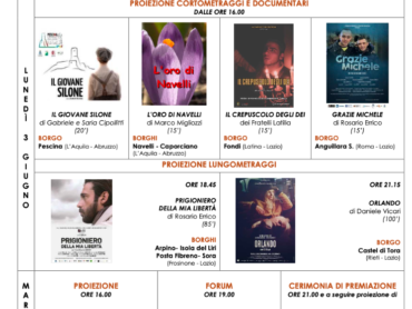 Roma: il 3 e 4 giugno al via BORGHI SUL SET, il festival di cineturismo organizzato da Cinecircolo Romano